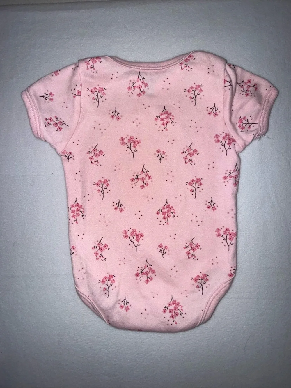 Lot of 2 Calvin Klein Baby Girls' Pink Floral One-Piece Bodysuit size 3 - 6 mth